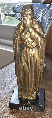 Mystique dévotion ancienne statue en bronze pleurant ou pleureuse