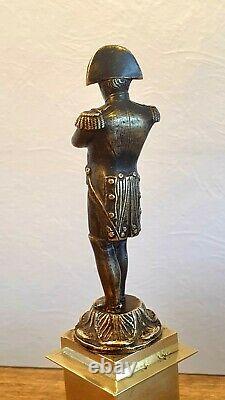 Napoléon Bonaparte sculpture/ statue ancienne sur socle en bronze/Hauteur 27 cm
