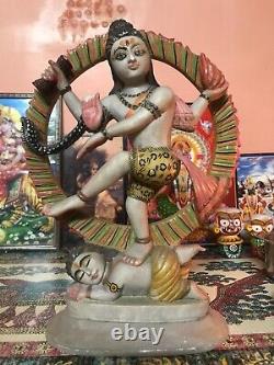 Nataraja Dieu Shiva Sculpture Statue ancienne Marbre Inde Hindou Fait main Durga