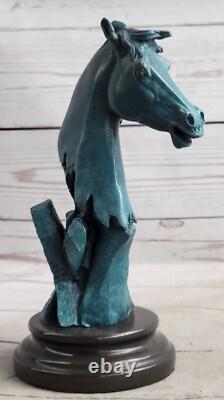 Neuf Cheval Tête Buste Statue Ornement Sculpture Ancien Style 100% Bronze Massif