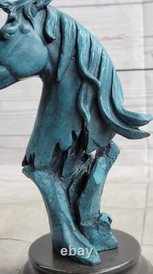 Neuf Cheval Tête Buste Statue Ornement Sculpture Ancien Style 100% Bronze Massif