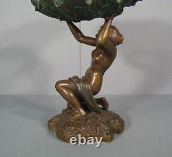 Nymphe Jeune Femme A La Coquille Coupe Vide- Poches Sculpture Bronze Ancien