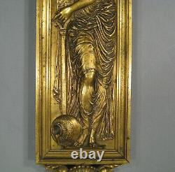 Nymphe Naïade Plaque Décorative Sculpture Bas Relief Bronze Ancien Barbedienne