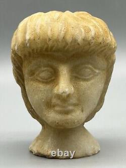 Ornement de statue ancienne sculpture tête pierre marbre prince du Proche-Orient