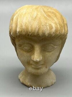 Ornement de statue ancienne sculpture tête pierre marbre prince du Proche-Orient
