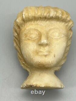 Ornement de statue ancienne sculpture tête pierre marbre prince du Proche-Orient