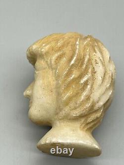 Ornement de statue ancienne sculpture tête pierre marbre prince du Proche-Orient