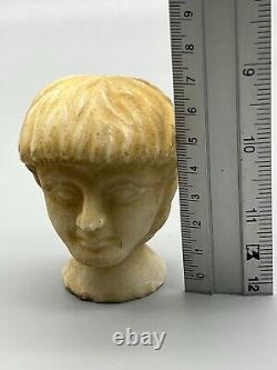 Ornement de statue ancienne sculpture tête pierre marbre prince du Proche-Orient
