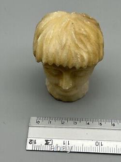 Ornement de statue ancienne sculpture tête pierre marbre prince du Proche-Orient