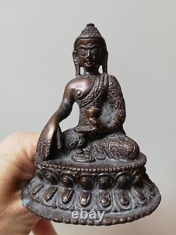 Paire De Statuette Bouddha Asiatique En Bronze Ancien