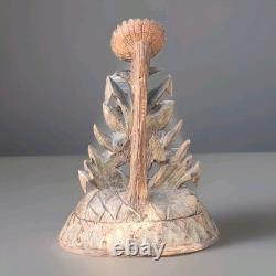 Paire Sculpture ancienne art déco Nouveau Forêt Noire, Bois Sculpté Motif floral