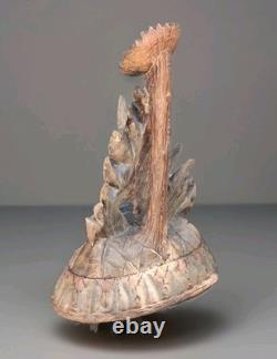 Paire Sculpture ancienne art déco Nouveau Forêt Noire, Bois Sculpté Motif floral