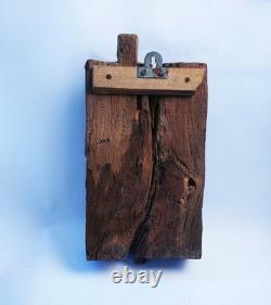 Panneau statue ancienne sculpture char dieu temple hindou en bois sculpté à