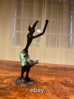 Petit bronze africain Tam-Tam cire perdue, fin, ancien, superbe