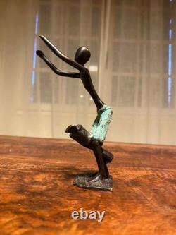 Petit bronze africain Tam-Tam cire perdue, fin, ancien, superbe