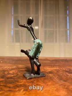 Petit bronze africain Tam-Tam cire perdue, fin, ancien, superbe