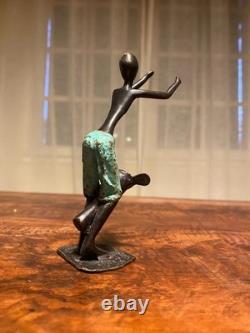 Petit bronze africain Tam-Tam cire perdue, fin, ancien, superbe