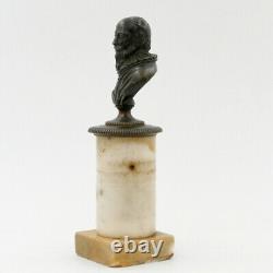 Petit buste en bronze représentant Sully, XIXè siècle, sculpture, statue ancien