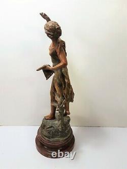 Poesie sculpture statue ancienne Elegante Auguste Moreau
