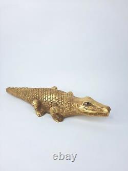 RARE ANCIENNE ANCIENNE STATUE ÉGYPTIENNE Or Crocodile Sobek Protecteur 1820 av