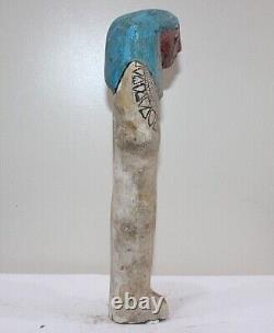 RARE ANCIENNE ÉGYPTIENNE ANCIENNE statue servante reine Ushabti Shabti en boi