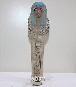 RARE ANCIENNE ÉGYPTIENNE ANCIENNE statue servante reine Ushabti Shabti en boi