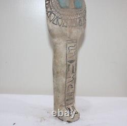 RARE ANCIENNE ÉGYPTIENNE ANCIENNE statue servante reine Ushabti Shabti en boi