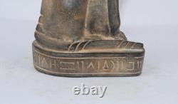 RARE ANCIENNE ÉGYPTIENNE ANTIQUE Bastet Cat Stone Statue Tut Mask -Histoire