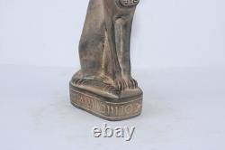 RARE ANCIENNE ÉGYPTIENNE ANTIQUE Bastet Cat Stone Statue Tut Mask -Histoire