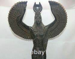 RARE ANCIENNE ÉGYPTIENNE ANTIQUE GRANDE ISIS Ailes Statue Pierre 1985-1854 BC