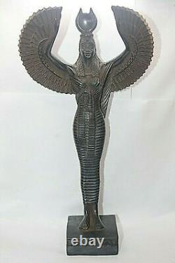 RARE ANCIENNE ÉGYPTIENNE ANTIQUE GRANDE ISIS Ailes Statue Pierre 1985-1854 BC