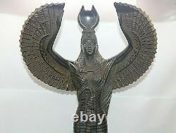 RARE ANCIENNE ÉGYPTIENNE ANTIQUE GRANDE ISIS Ailes Statue Pierre 1985-1854 BC