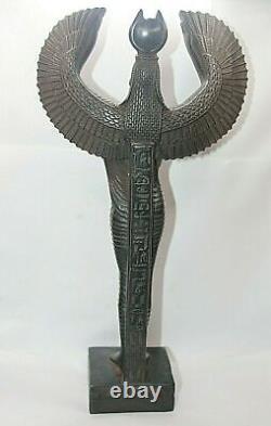 RARE ANCIENNE ÉGYPTIENNE ANTIQUE GRANDE ISIS Ailes Statue Pierre 1985-1854 BC