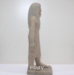 RARE ANCIENNE ÉGYPTIENNE ANTIQUE REINE Néfertari Bois Pharaon Protéger Statue