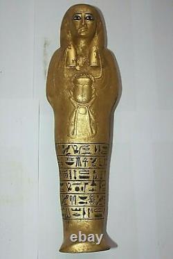 RARE ANCIENNE ÉGYPTIENNE PHARAONIQUE ANTIQUE SCARABÉE REINE USHABTI Statue