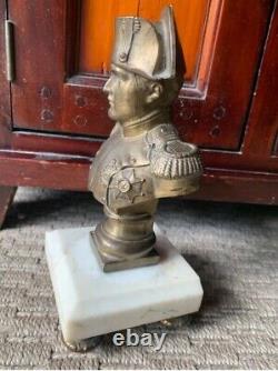 RARE ANCIENNE STATUE BUSTE NAPOLÉON BONAPARTE EN MÉTAL HAUTEUR 24 cm