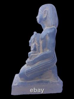 RARE ANCIENNE STATUE EGYPTIENNE ANCIENNE pierre Osiris trône chaise sculpture