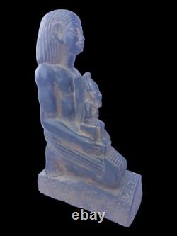 RARE ANCIENNE STATUE EGYPTIENNE ANCIENNE pierre Osiris trône chaise sculpture