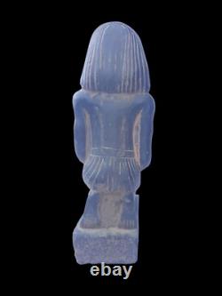 RARE ANCIENNE STATUE EGYPTIENNE ANCIENNE pierre Osiris trône chaise sculpture