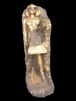 RARE ANCIENNE STATUE EGYPTIENNE sculpture hiéroglyphique du roi Toutankhamon