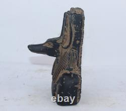 RARE ANCIENNE STATUE PHARAONIQUE EGYPTIENNE ANTIQUE ANUBIS tête Old Egypt -EG