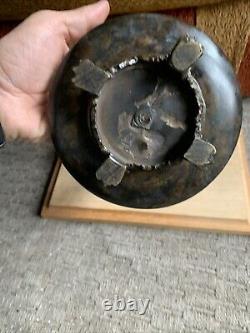 RARE ANCIEN CHANDELIER STATUE VIDE POCHE BRONZE SIGNÉ F. SOUCHAL PARIS H 26 cm