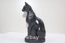 RARE ANCIEN ÉGYPTIEN ANTIQUE Bastet Cat Bast Statue Pierre (CA) Egypte Histoire