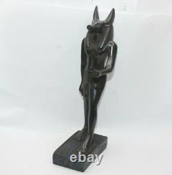 RARE ANCIEN ÉGYPTIEN ANUBIS ANUBIS Stand Statue Pierre Pharaon Egypte Histoire