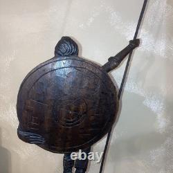 RARE Ancien Grand Don Quixote Quichotte OURO Sculpture Statue En Bois Sculpté