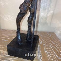 RARE Ancien Grand Don Quixote Quichotte OURO Sculpture Statue En Bois Sculpté