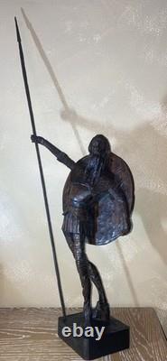 RARE Ancien Grand Don Quixote Quichotte OURO Sculpture Statue En Bois Sculpté