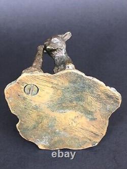 RARE ancien BRONZE signé ARY BITTER Fables de La Fontaine RENARD ET LA CIGOGNE