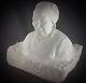 Rarissime Ancien Et Important Buste Statue Pltre D' Atelier Bressane 55x55cm