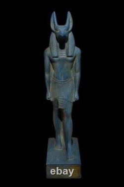 REPLIQUE STATUE EGYPTIENNE ANCIENNE Grande Sculpture Pierre Dieu Anubis Jackal